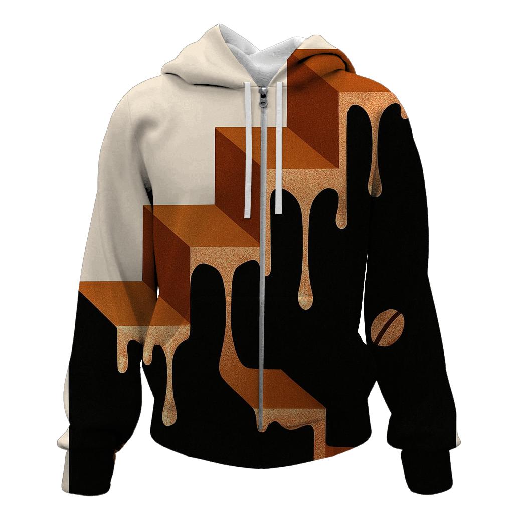 Copper Drip Geometry hoodies fashion
