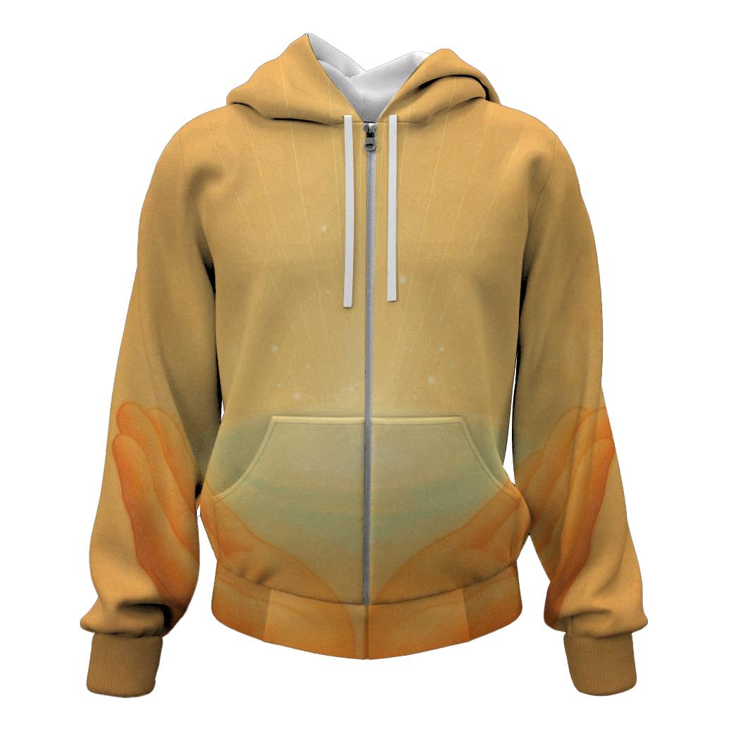 Open Hands Light Basin zip-up hoodies