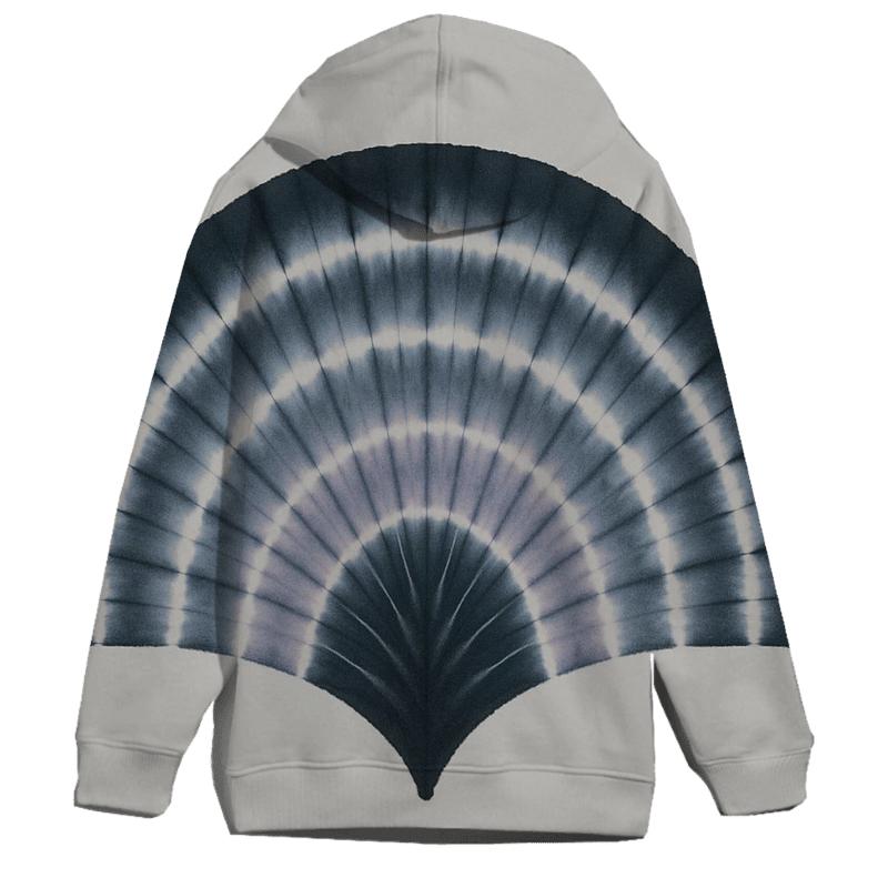 Shibori Fan Fold Lunar Eclipse Arc zip-up hoodies