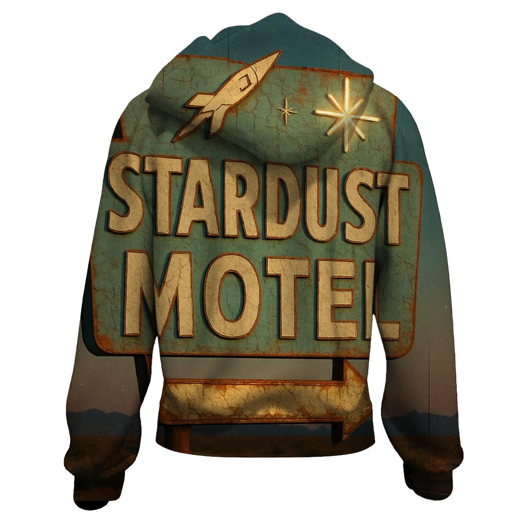 Weathered Space Age Motel Sign graphic hoodies