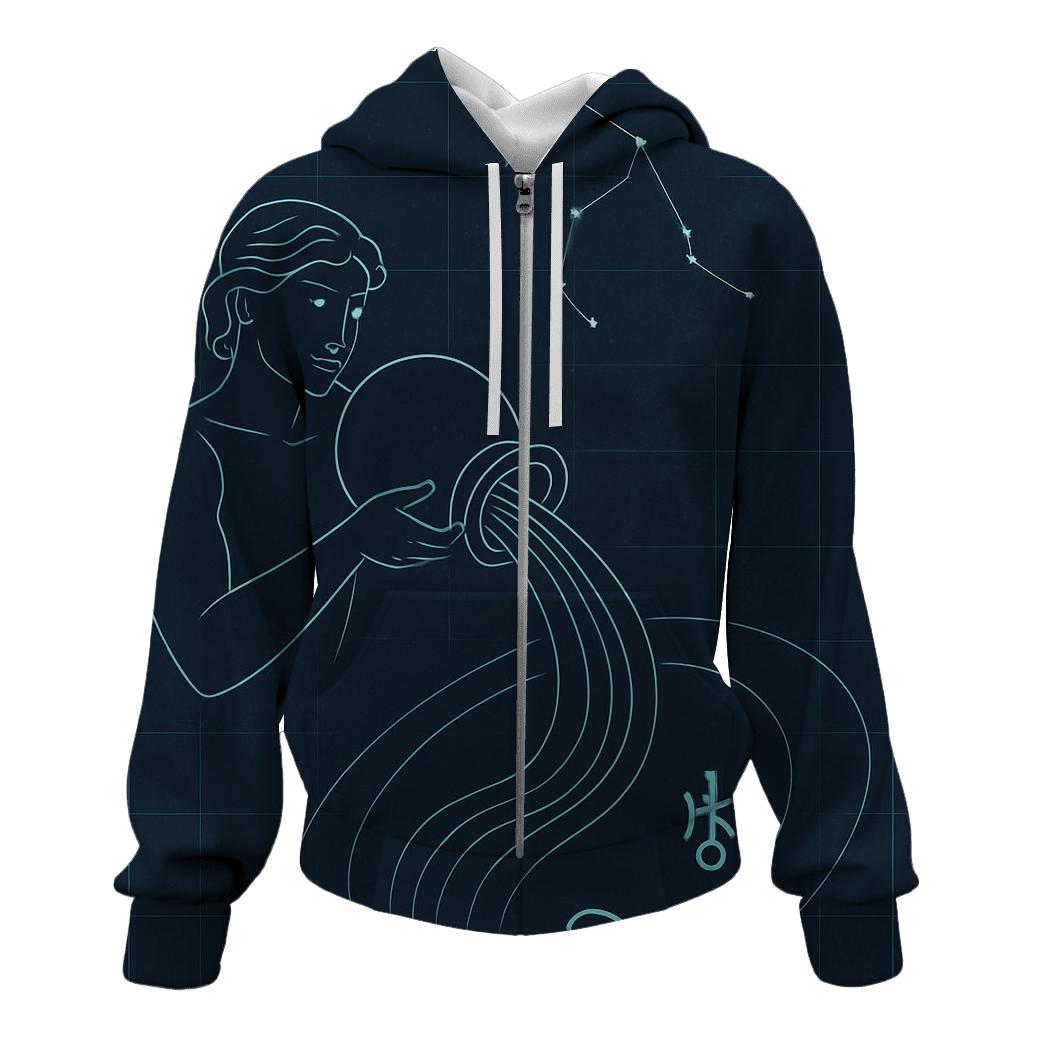 Aquarius Water Bearer Orbit Blueprint graphic hoodies