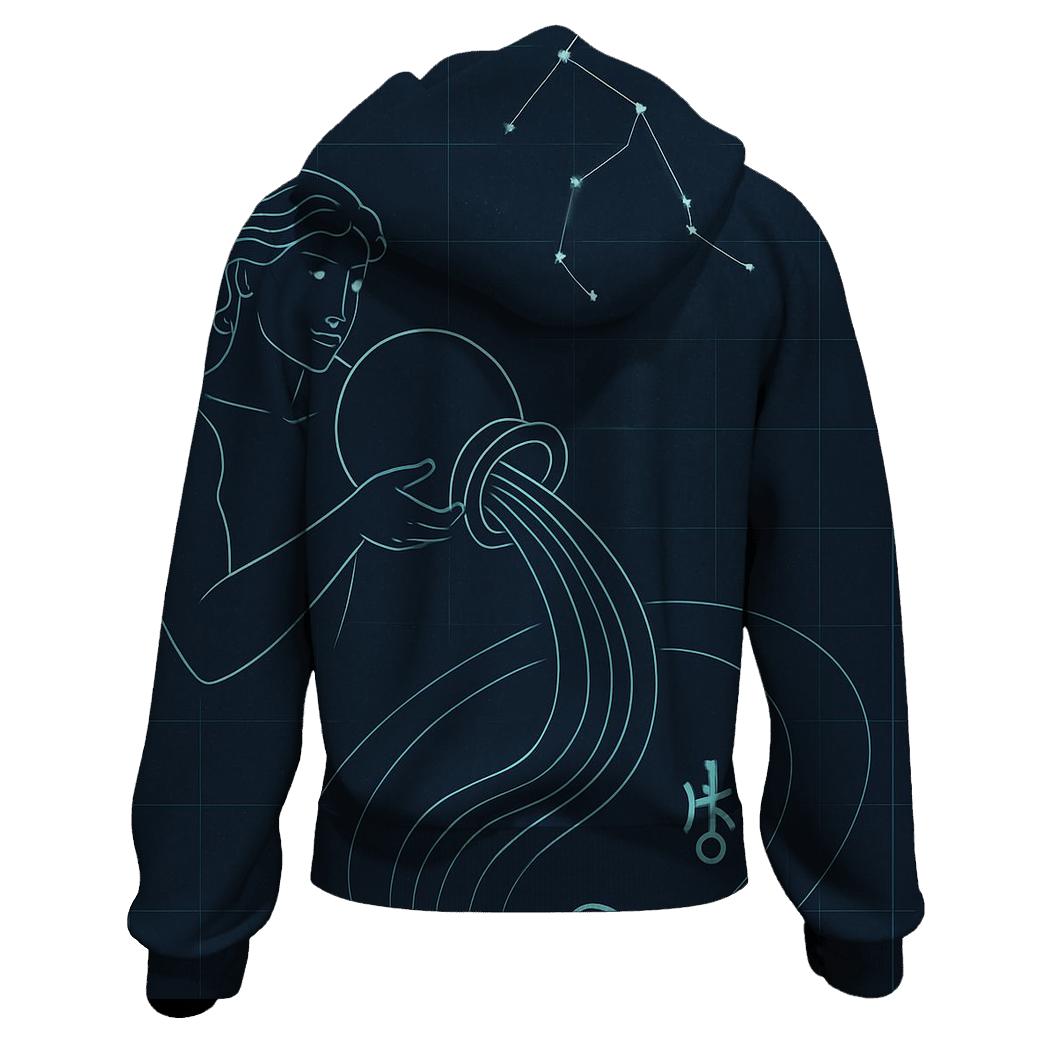 Aquarius Water Bearer Orbit Blueprint graphic hoodies