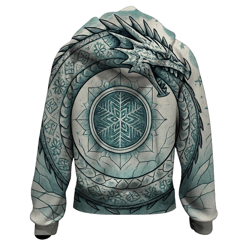 Ouroboros Glacier Ink Mandala printed hoodies