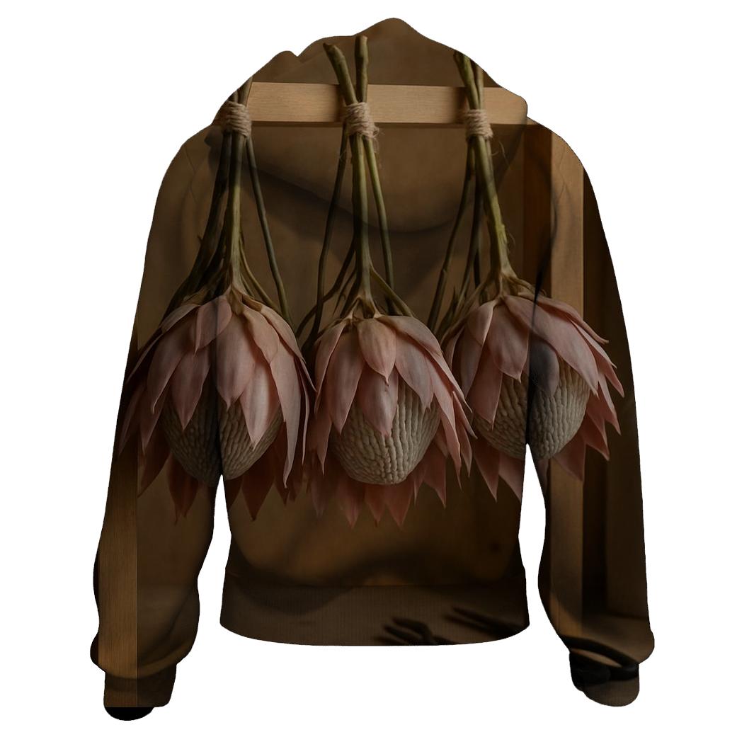 Protea Drying Rack In A Floristry Workshop embroidered hoodies