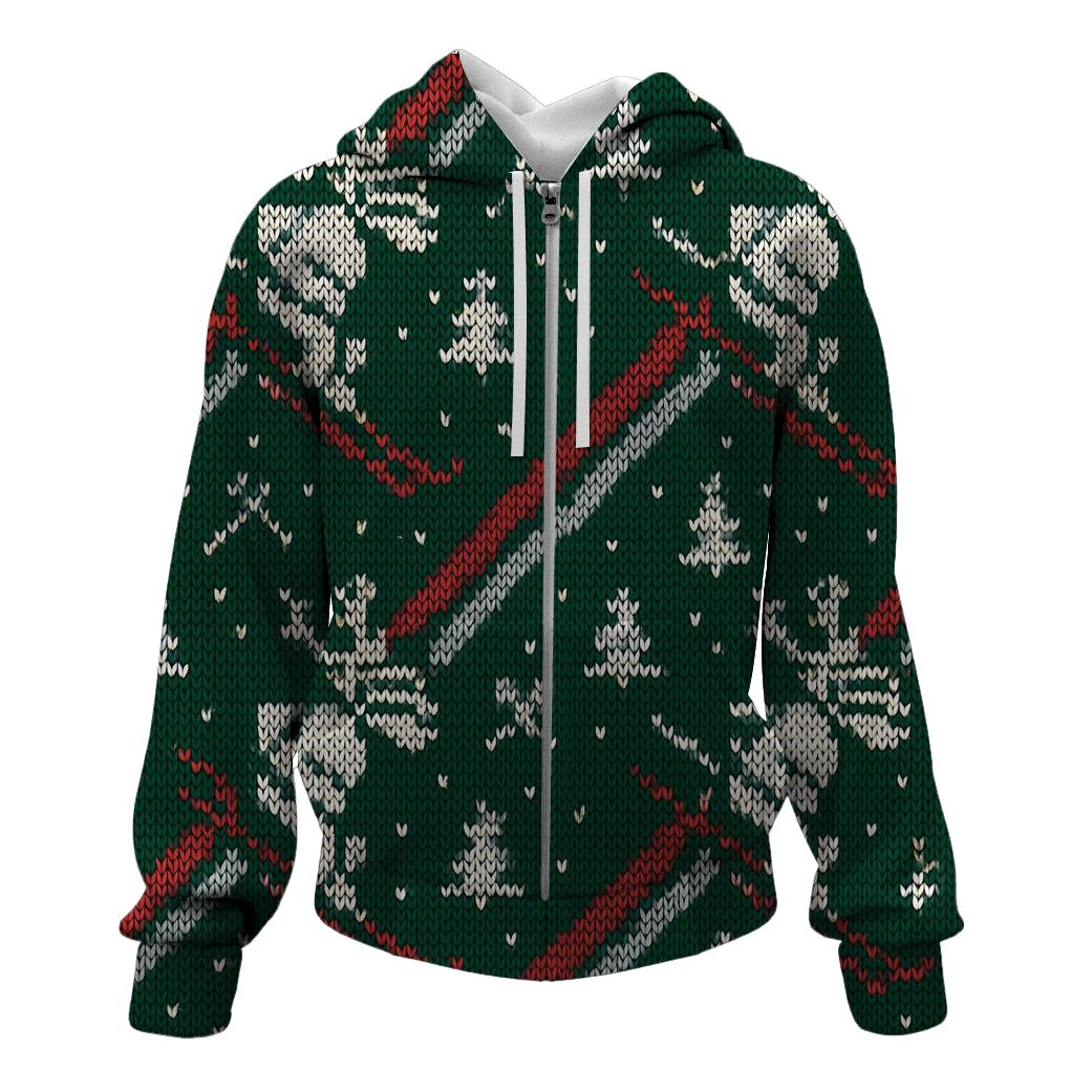 Reindeer Ski Slope Stripe Design lightweight hoodies
