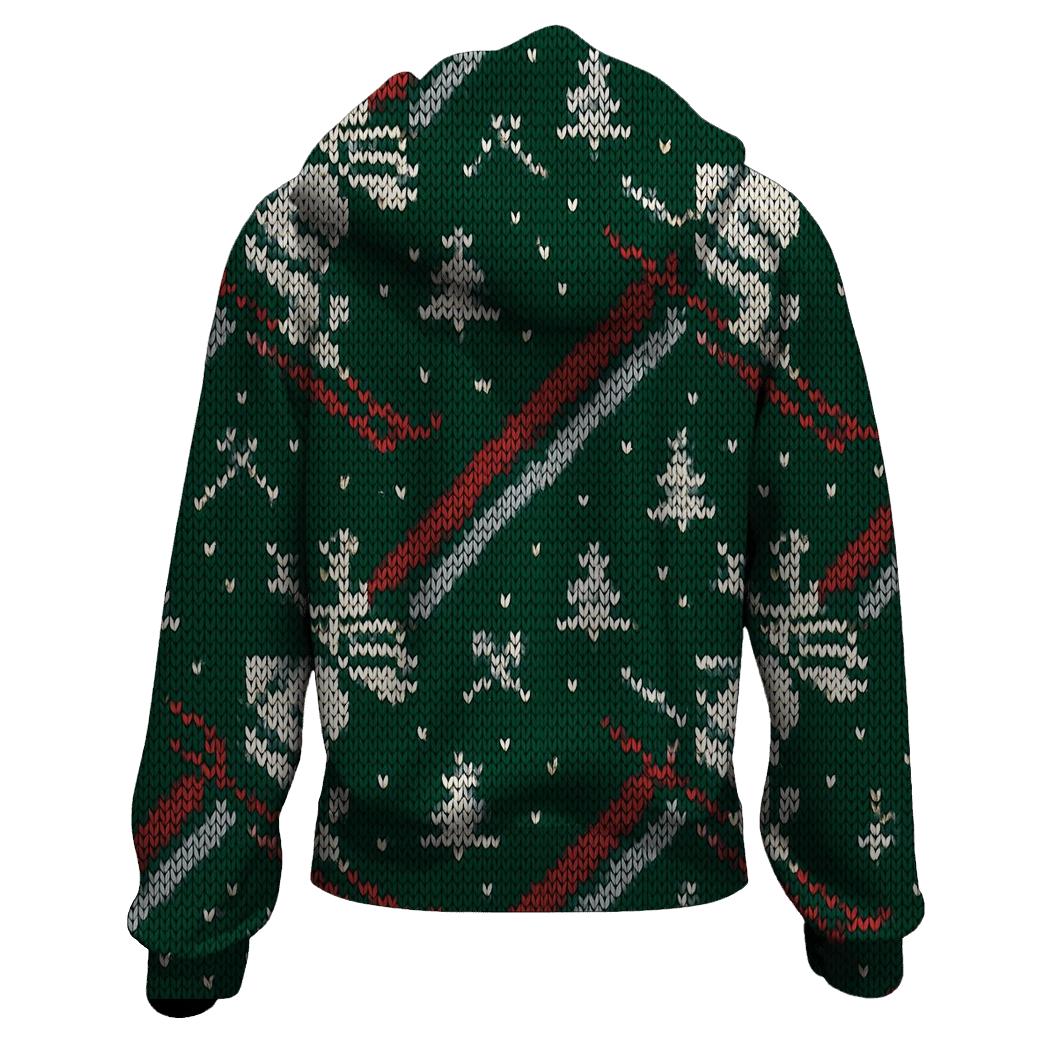 Reindeer Ski Slope Stripe Design lightweight hoodies