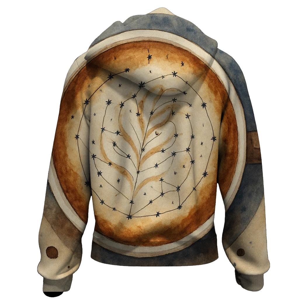 Latte Rosette Constellation zip-up hoodies