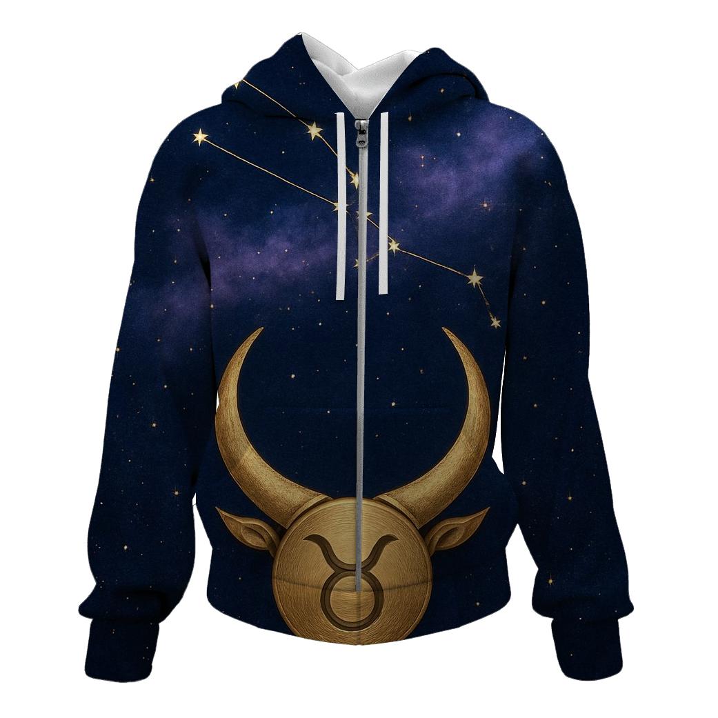 Taurus Horned Crescent And Constellation Locket pullover hoodies