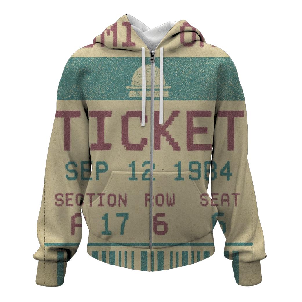 Distressed 1980s Planetarium Ticket Stub custom hoodies