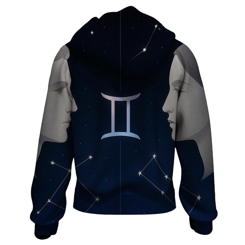 Gemini Twin Mirrors Star Map Diptych hoodie trends