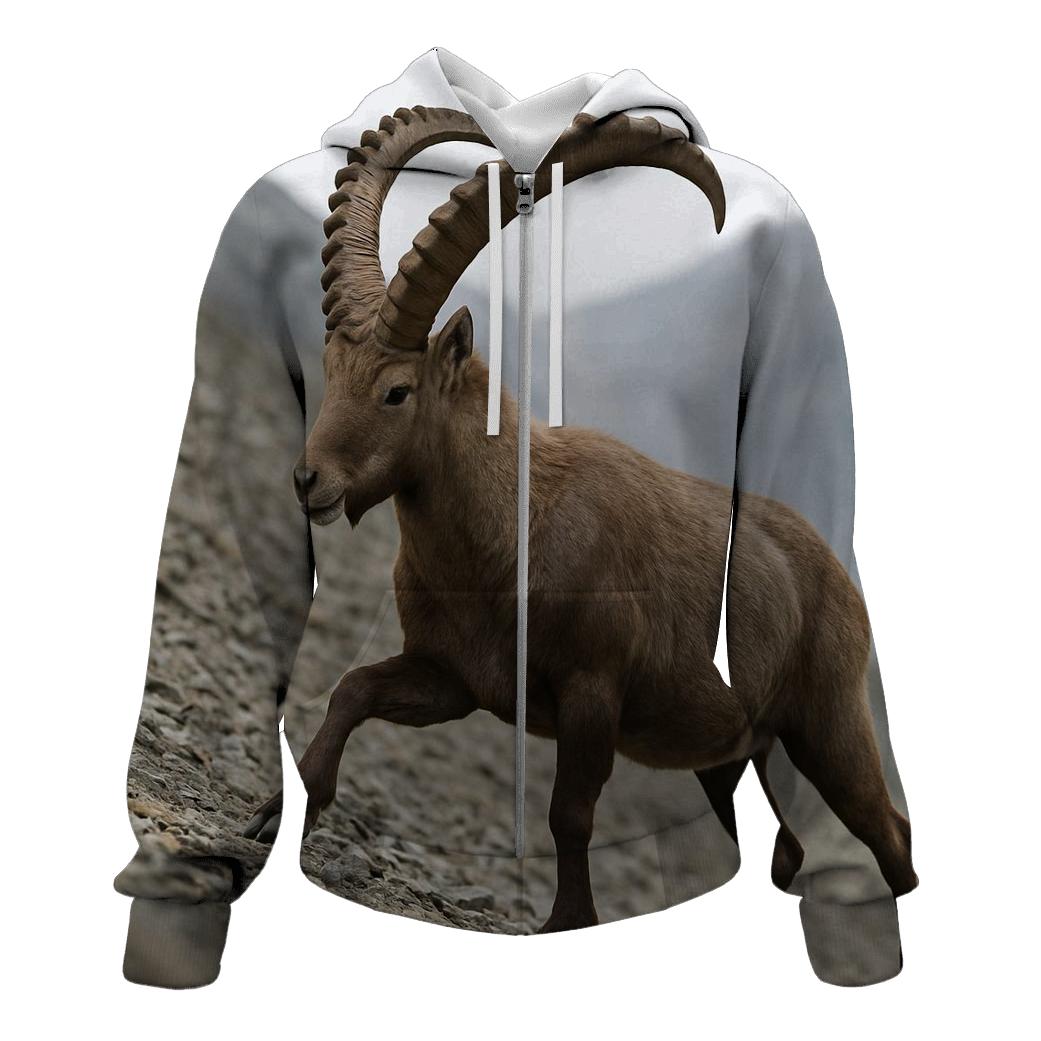 High Scree Surefooted Ibex printed hoodies