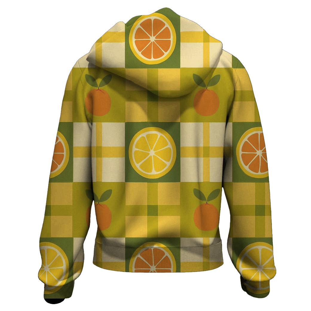 Retro Kitchen Citrus Plaid hoodies fashion