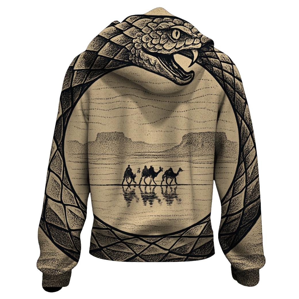 Ouroboros Desert Mirror Caravan zip-up hoodies