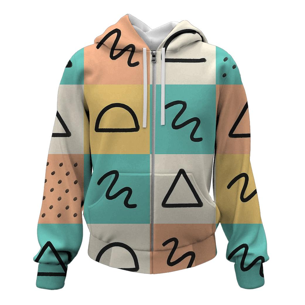 Memphis Notebook Doodle Grid hoodie styles