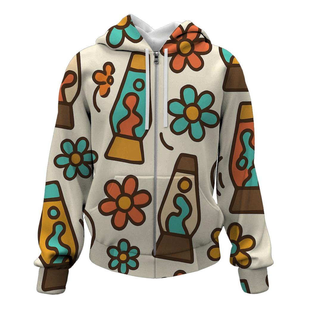 Funky Daisies And Lava Lamps printed hoodies