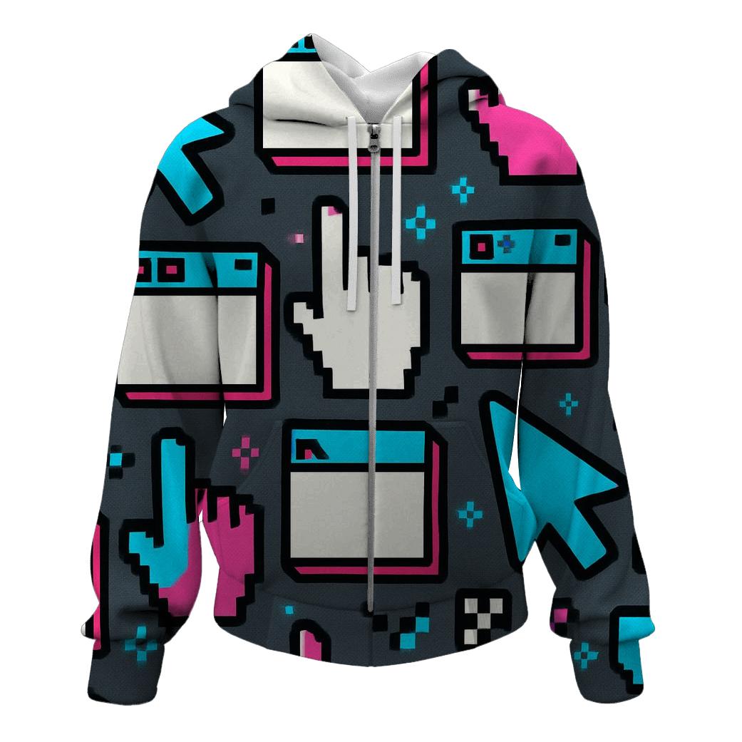 Retro Computer Cursor Pop Art printed hoodies