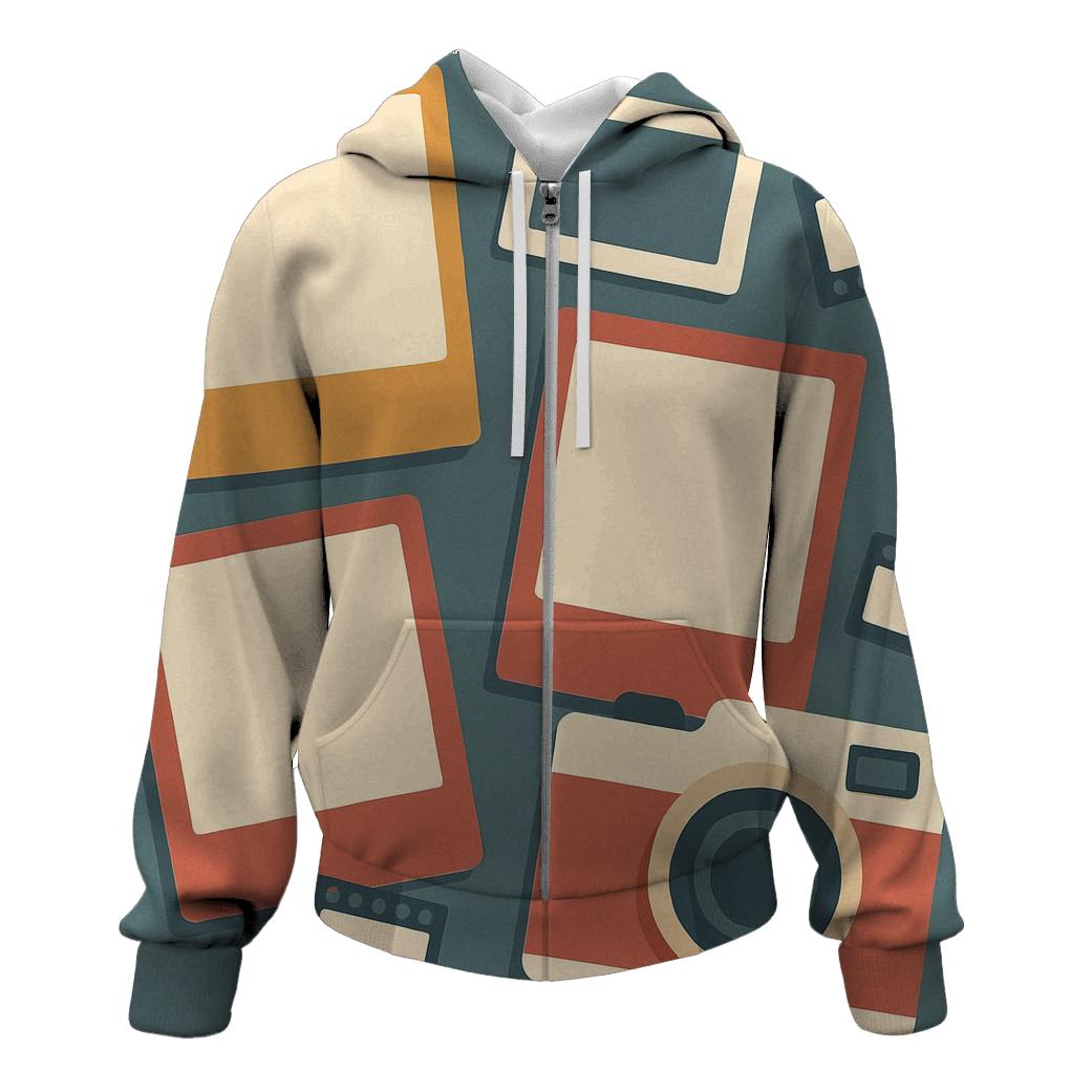 Analog Camera Polaroid Frames embroidered hoodies
