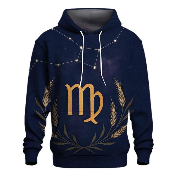 Virgo Wheat And Star Atlas Emblem designer hoodies