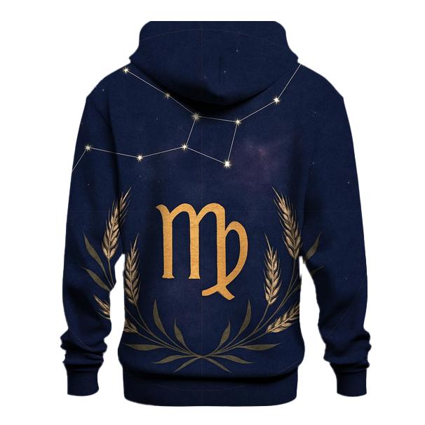 Virgo Wheat And Star Atlas Emblem designer hoodies