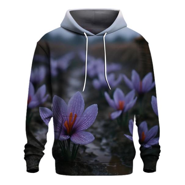 Saffron Crocus Harvest After Rain printed hoodies
