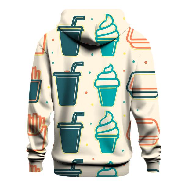 Mall Food Court Neon Tray Icons printed hoodies