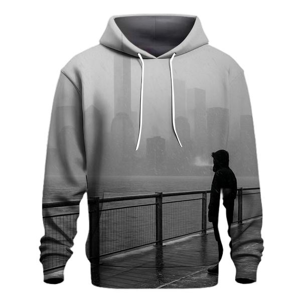 Snow Squall Over The Financial District From Brooklyn Bridge Park Pier zip-up hoodies