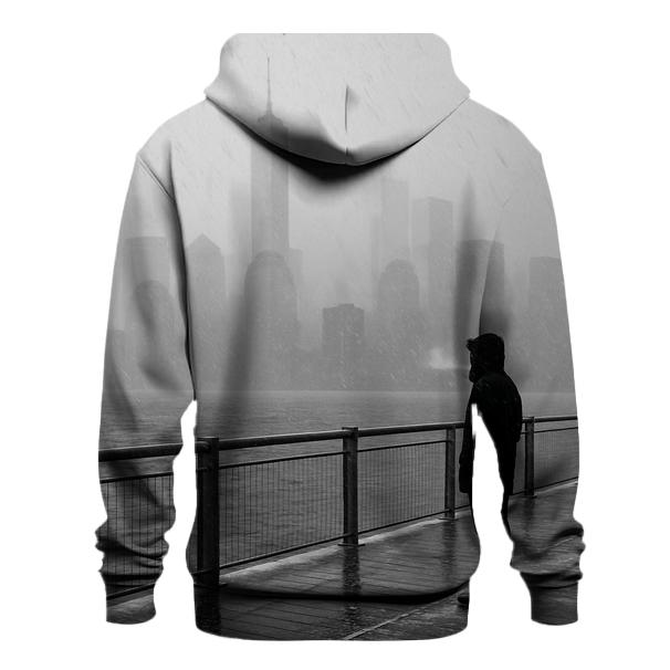 Snow Squall Over The Financial District From Brooklyn Bridge Park Pier zip-up hoodies