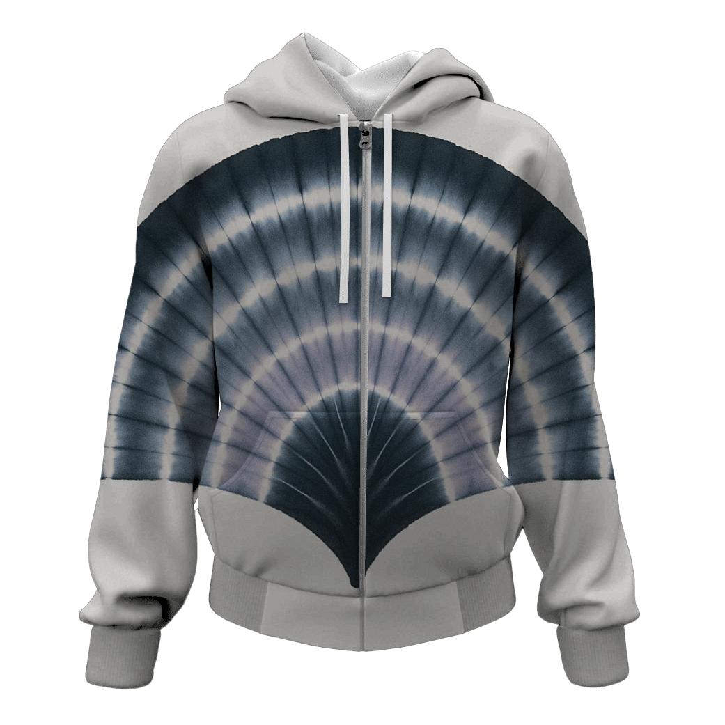 Shibori Fan Fold Lunar Eclipse Arc lightweight hoodies