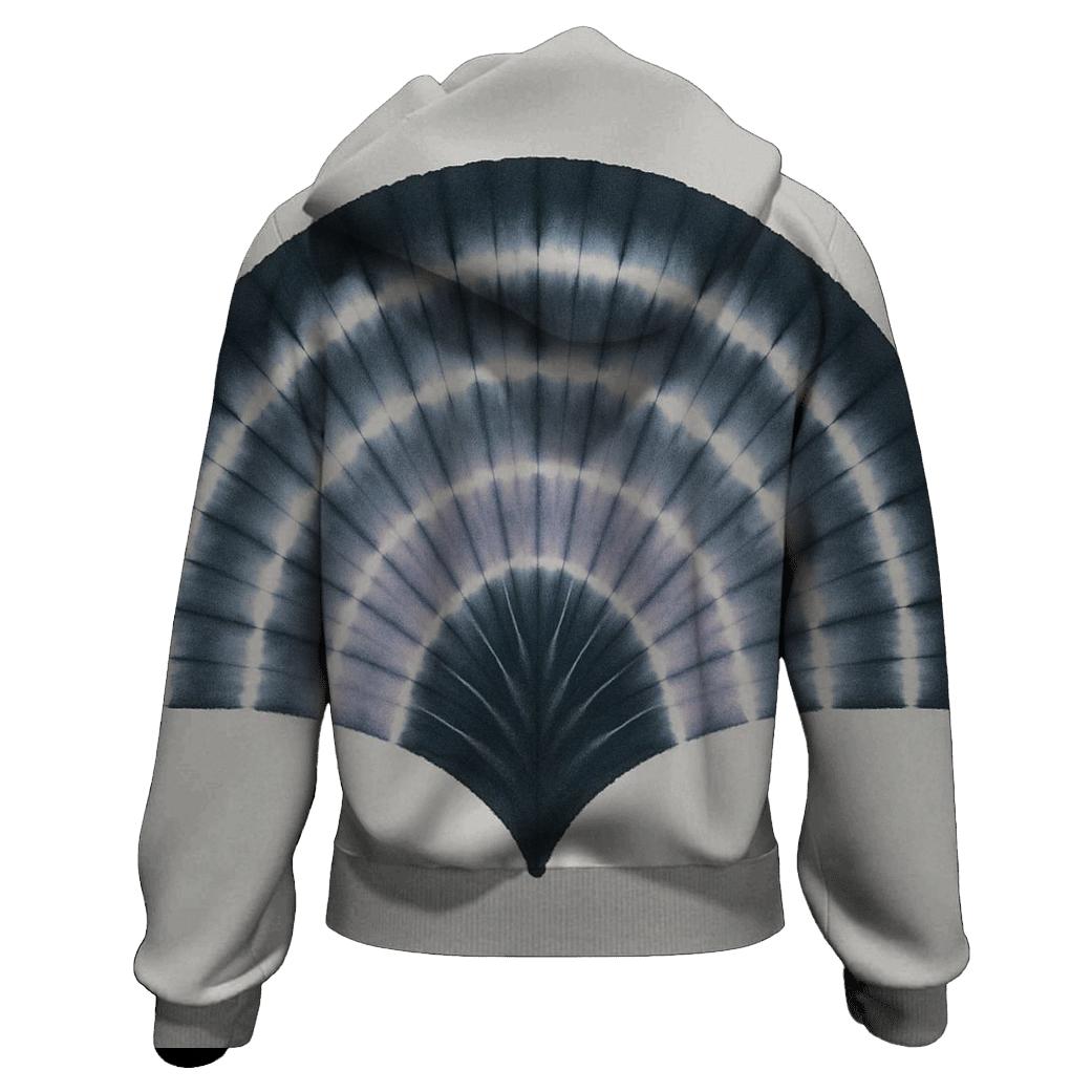 Shibori Fan Fold Lunar Eclipse Arc lightweight hoodies