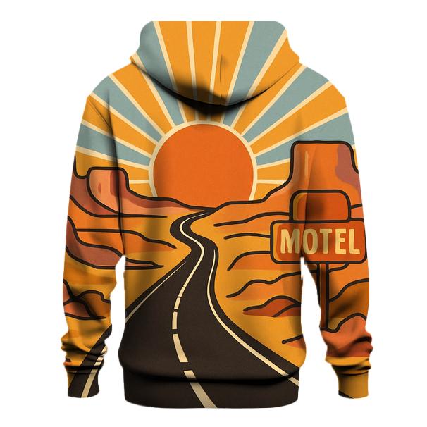 Desert Highway Sunburst Map zip-up hoodies