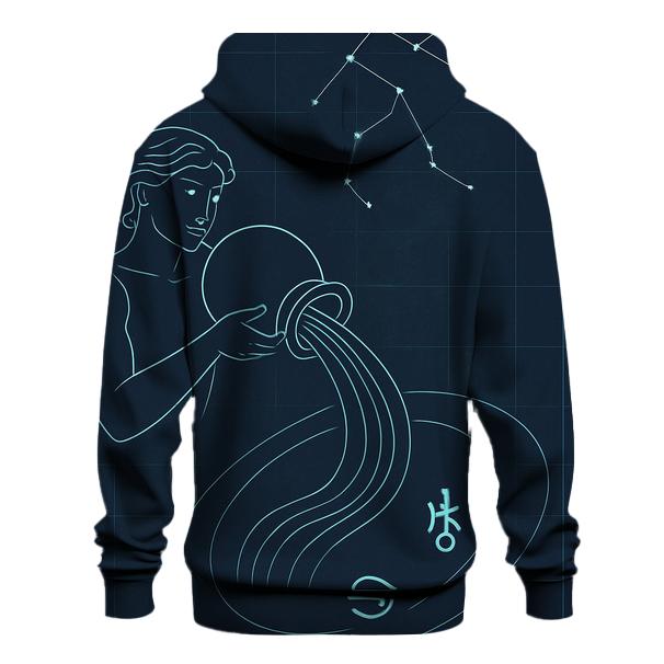 Aquarius Water Bearer Orbit Blueprint printed hoodies