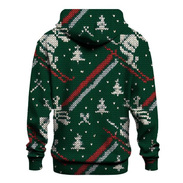 Reindeer Ski Slope Stripe Design lightweight hoodies