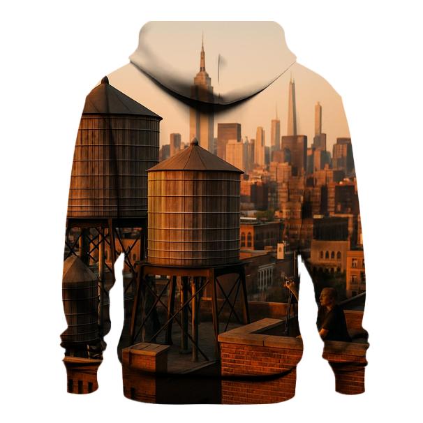 Golden Hour From A Harlem Rooftop With Recurring Water Towers hoodie trends
