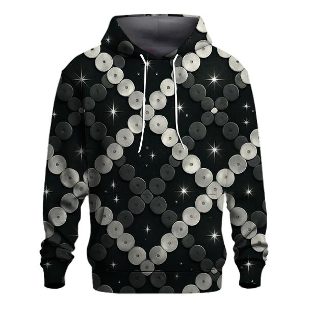 Silver Charcoal Sequin Lattice premium hoodies
