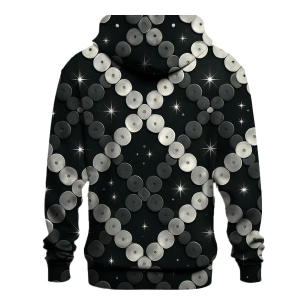 Silver Charcoal Sequin Lattice premium hoodies