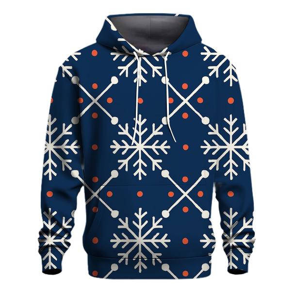 Snowflake Lattice Carol Pattern printed hoodies
