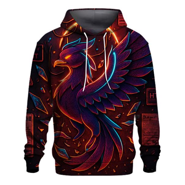 Neon Taxidermy Phoenix graphic hoodies