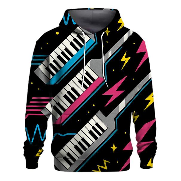Chrome Keytar Lightning Motif printed hoodies