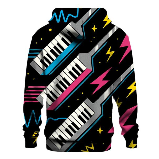 Chrome Keytar Lightning Motif printed hoodies
