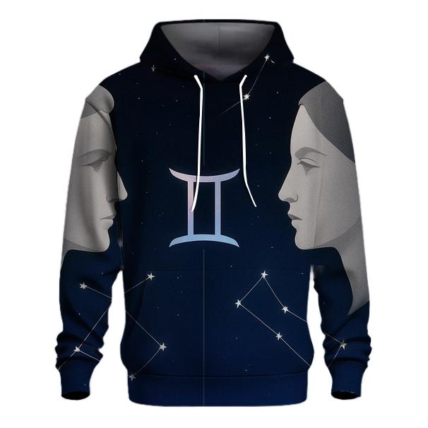 Gemini Twin Mirrors Star Map Diptych printed hoodies
