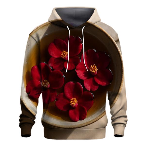 Camellia Petals Floating In A Cold Tea Bowl zip-up hoodies