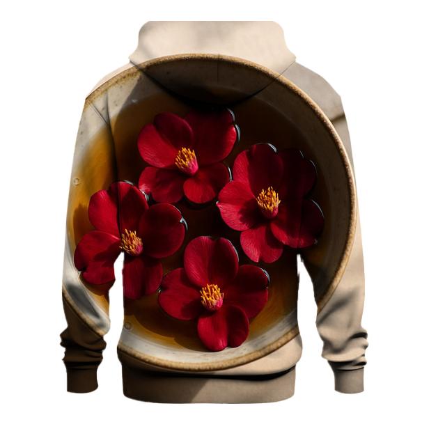 Camellia Petals Floating In A Cold Tea Bowl zip-up hoodies