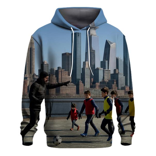 Clear Winter Noon From Hoboken With Riverfront Soccer Practice hoodie designs
