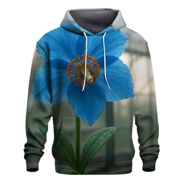 Blue Poppy Study In A Botanical Glasshouse pullover hoodies