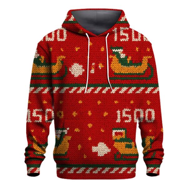 Sleigh Ride Arcade Pixel Bands Design custom hoodies