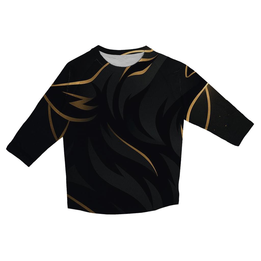 Obsidian Gold Howl Crest stylish quarter sleeve tops