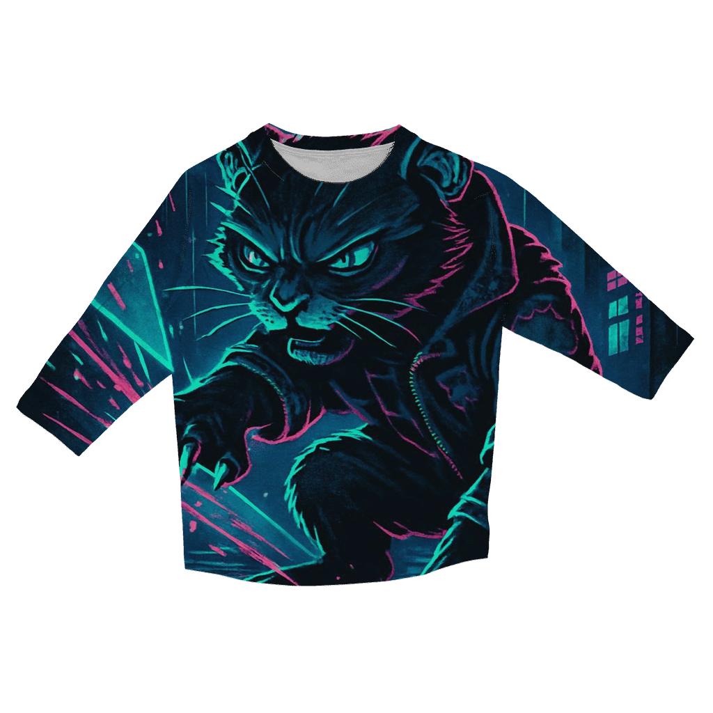 Neon Alley Circuit Breaker Cat trendy 3/4 sleeve tops