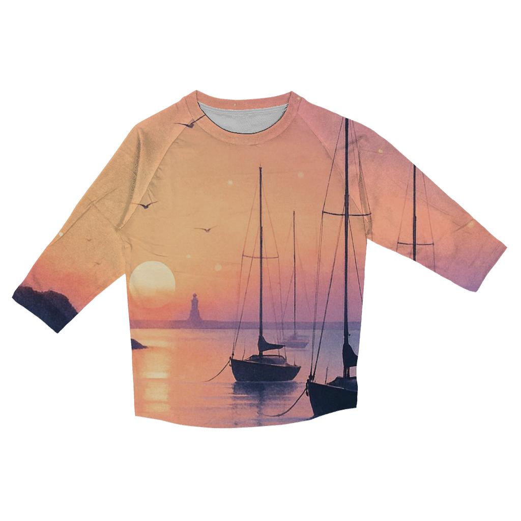 Midnight Lavender Harbor Afterglow personalized 3/4 sleeve tees