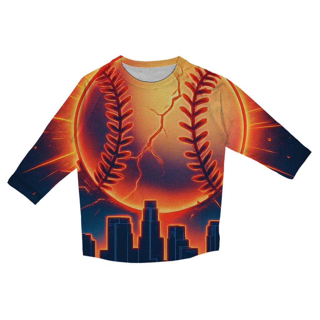 Sunset Seam Skyline Burst cotton quarter sleeve shirts