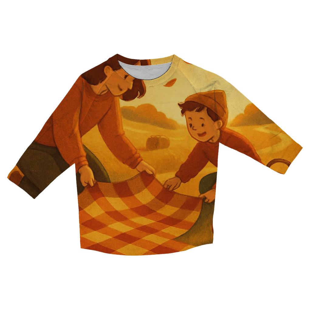 Golden Hour Harvest Field Picnic personalized 3/4 sleeve tees